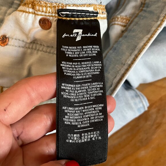 7 For All Mankind High Waist Cropped Straight Light Wash Jeans Size 30 - Picture 9 of 11